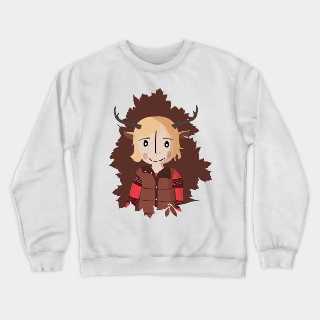 Sweet Tooth cartoon. Deer kid from Maple Forest, fan art illustration Crewneck Sweatshirt by PauRicart